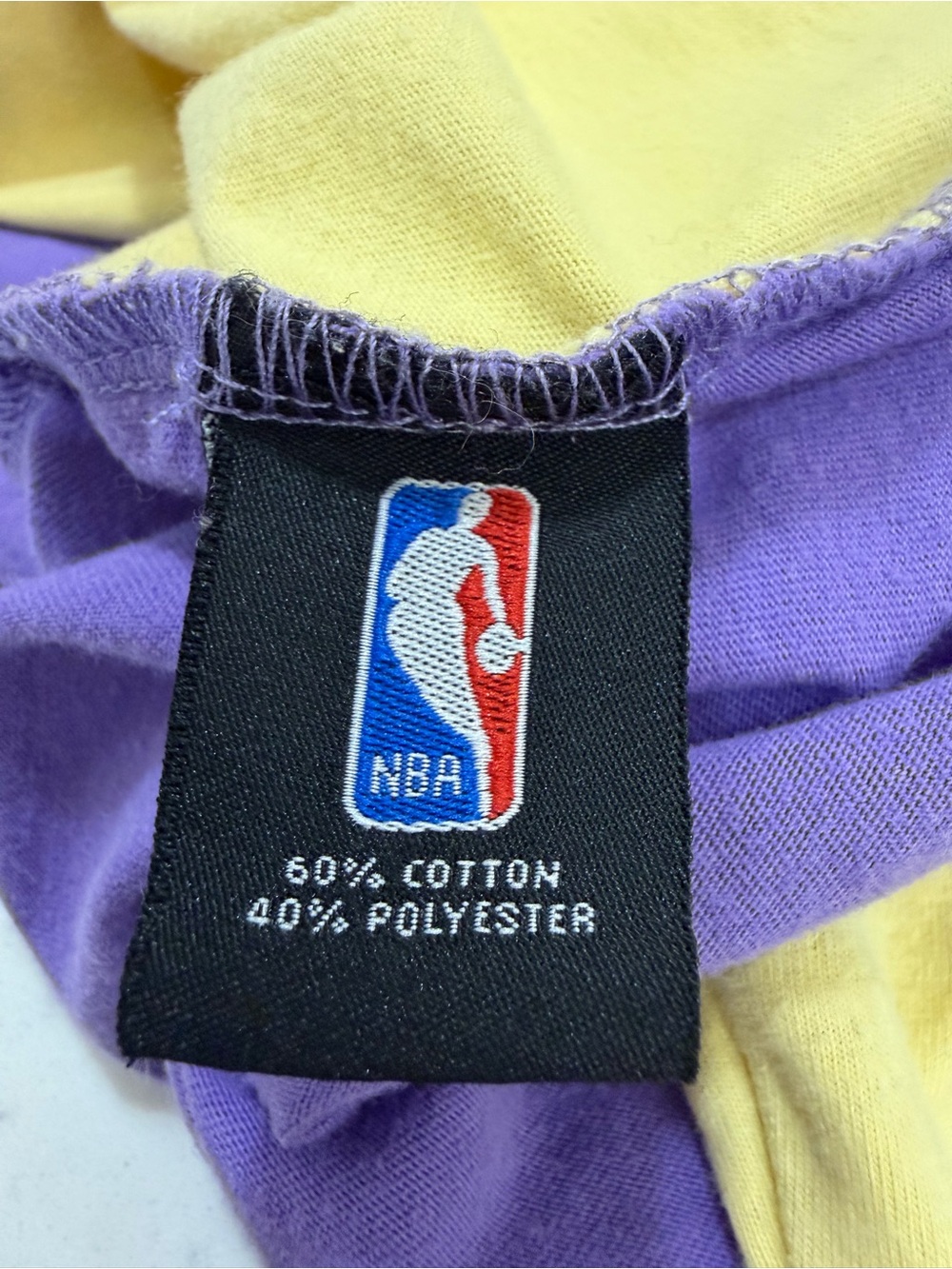 Los Angeles Lakers Split Purple & Yellow Crop Tee - Picture 7 of 8
